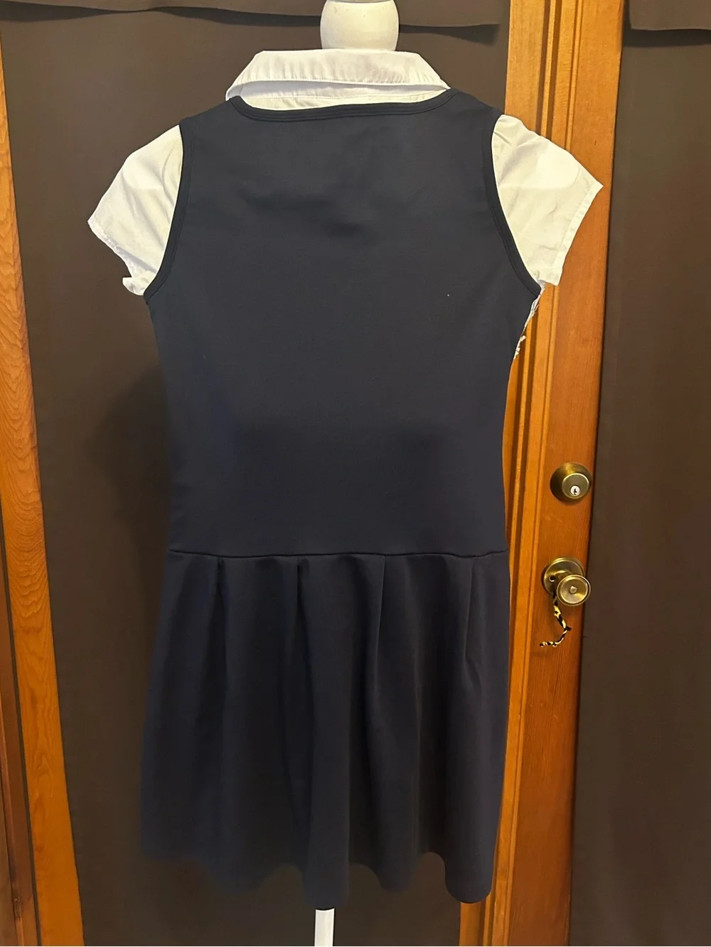 The Children's Place Navy and White School Jumper Dress